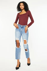 Hazel Blues® | Kancan High Rise Distressed Boyfriend Jeans