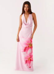 Bryony Cowl Maxi Dress Pink