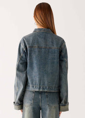 Back Again Oversized Denim Jacket Dirty Wash