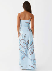 Aster Bloom Maxi Dress Blue Floral