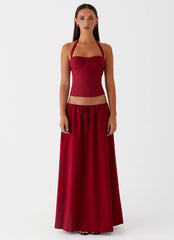 Cheryl Maxi Skirt Cherry Red