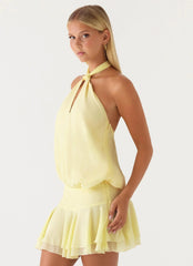 Beginning Mini Dress Butter Yellow