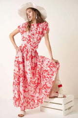 Hazel Blues® | Mittoshop Tropical Print Top and Skirt Set
