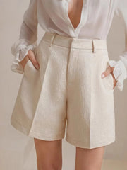 Hazel Blues® | High-Waist Textured Shorts