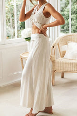 Hazel Blues® | Drawstring V-Neck Tank and Pants Set