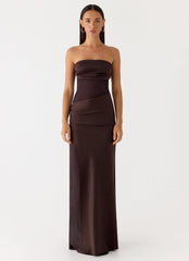 Champagne Skies Maxi Dress Chocolate