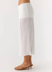 Connect My Heart Midi Skirt White