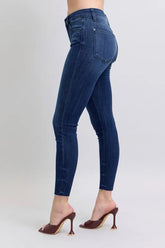 Hazel Blues® | Judy Blue Mid Rise Skinny Jeans with Raw Hem