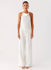 Delong Backless Linen Top White