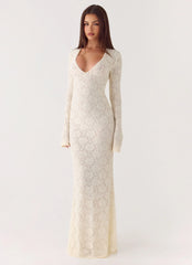 Astoria Long Sleeve Maxi Dress Ivory