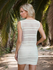 Hazel Blues® | Openwork V-Neck Top and Skirt Knit Cover Up Set