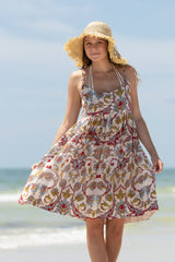 Felicia Jamewar Red Midi Summer Dress