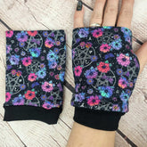 Floral Pentackle Witch fingerless gloves