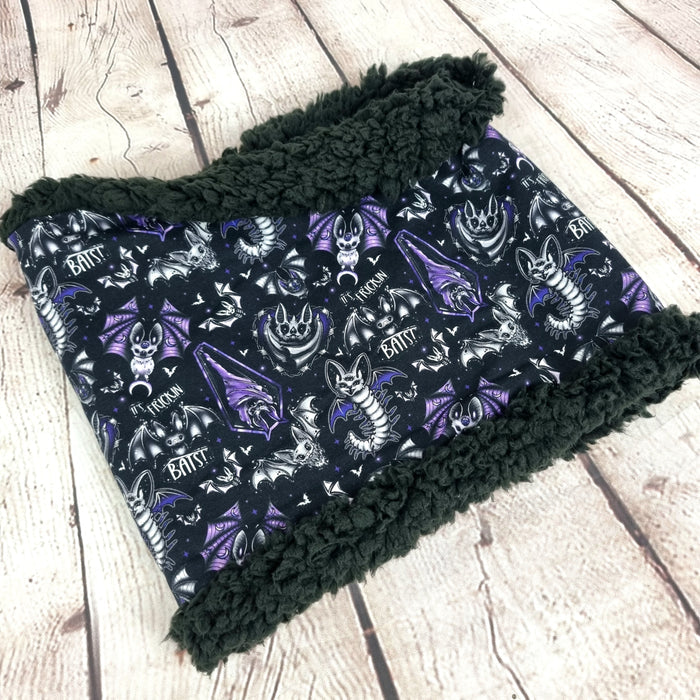 Goth bats snood scarf gift Christmas stocking halloween