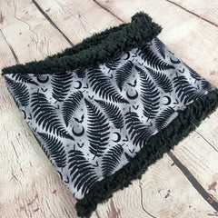 Grey fern forest snood scarf