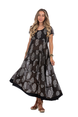 Hanna Cotton Summer Dress Charcoal