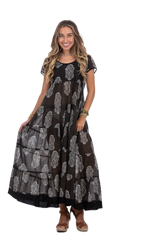 Hanna Cotton Summer Dress Charcoal
