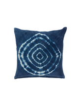 Indigo Blue Bullseye Tie Dye Decorative Pillow
