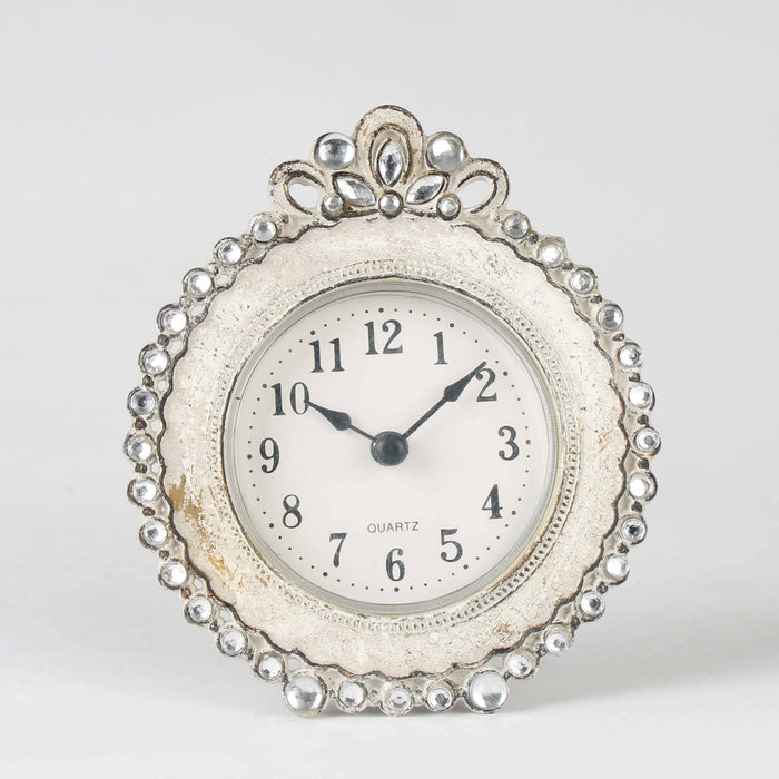 Jewel Edged Cream Clock