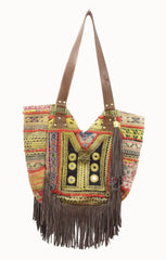 Jumru Fringe Tote Bag In Brown