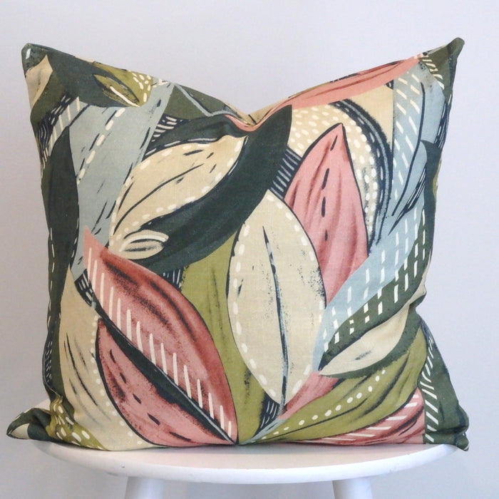 Multi coloured Leaf Cushion Cover