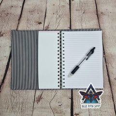 Neon Occult Skull Notebook with removable cover A5