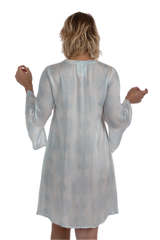 Pale Blue Manali Medallion Viscose Dress