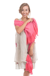 Pink Pompom Scarf