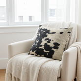Plutus Black Cowhide Animal Luxury Throw Pillow