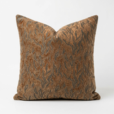 Plutus Burnished Bronze Yarns Shiny Fabric With Twig Pattern Luxury Throw Pillow