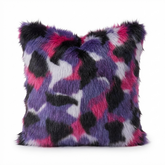 Plutus Green, Purple, Blue Northern Lights Animal Faux Fur Luxury Throw Pillow