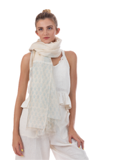 Provence Blue Silk Cotton Scarf