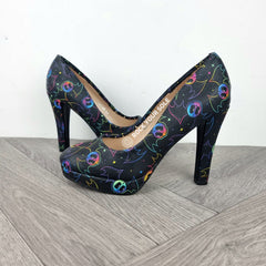 Rainbow Bat Skulls High heels