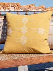 Rufia Yellow with Shell Embroidery Pillow