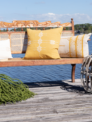 Rufia Yellow with Shell Embroidery Pillow