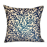 Sapphire Vines Blue, cream Floral Luxury Throw Pillow - Plutus Brands