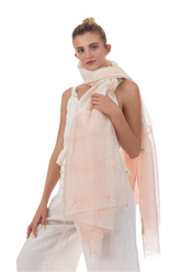 Sharmili Coral Silk Cotton Scarf