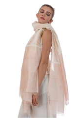 Sharmili Coral Silk Cotton Scarf