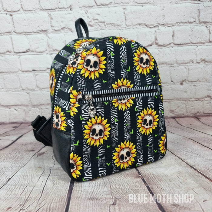 Skull Sunflower Handmade Backpack