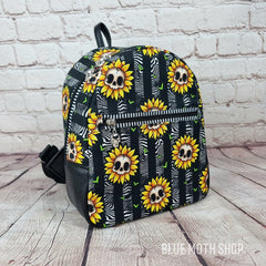 Skull Sunflower Handmade Backpack
