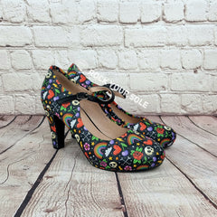 Skulls and Rainbows 4inch heels with staps