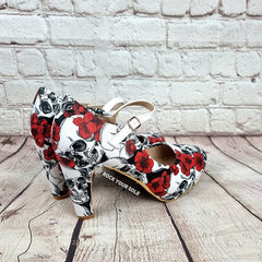 Skulls and roses 4inch heels with staps
