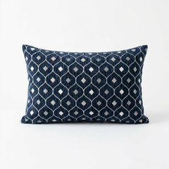 Teal Abyss Blue and Gold Luxury Throw Pillow
