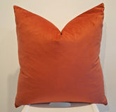 Two tone Paprika & Beige Velvet Cushion Cover