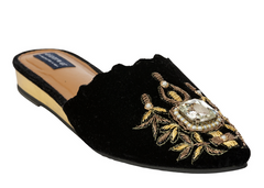 Velvet Black Babouche
