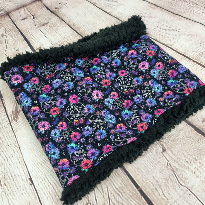 Floral witch pentackle scarf snood