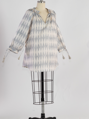 Yasmin Slate Silk Blouse