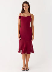 Anne Midi Dress Deep Red