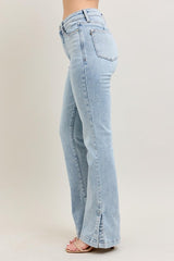 Hazel Blues® | Judy Blue Tummy Control Vintage Wash Side Slit Slim Boot Jeans