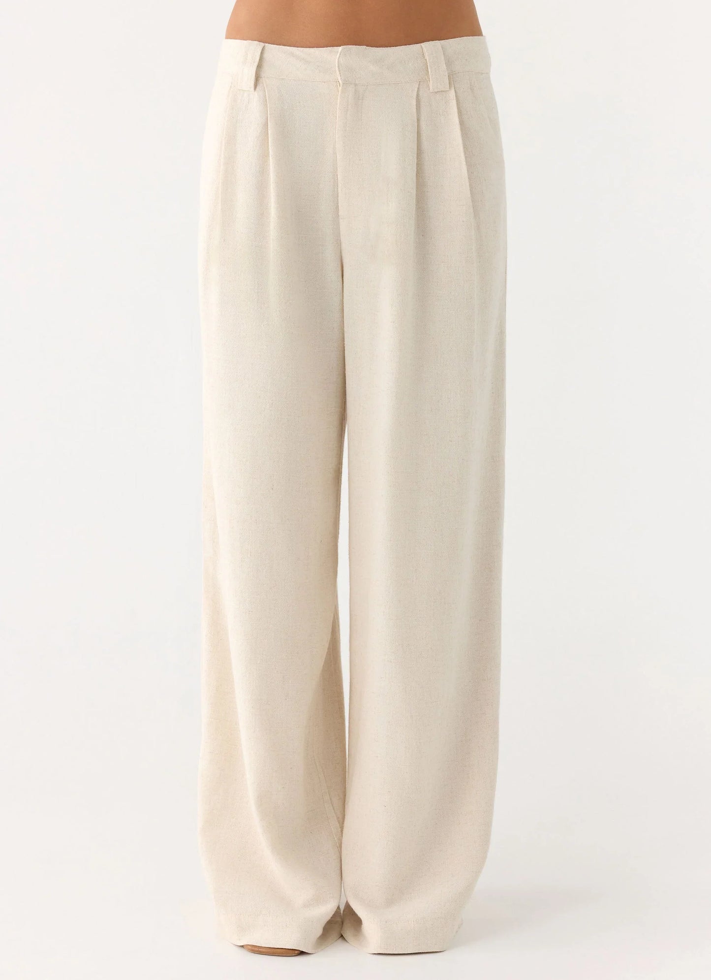 Delong Low Rise Linen Pants Oatmeal